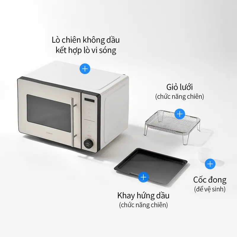 Lò chiên không dầu kết hợp lò vi sóng Locknlock Rangefryer EJF294IVY 4