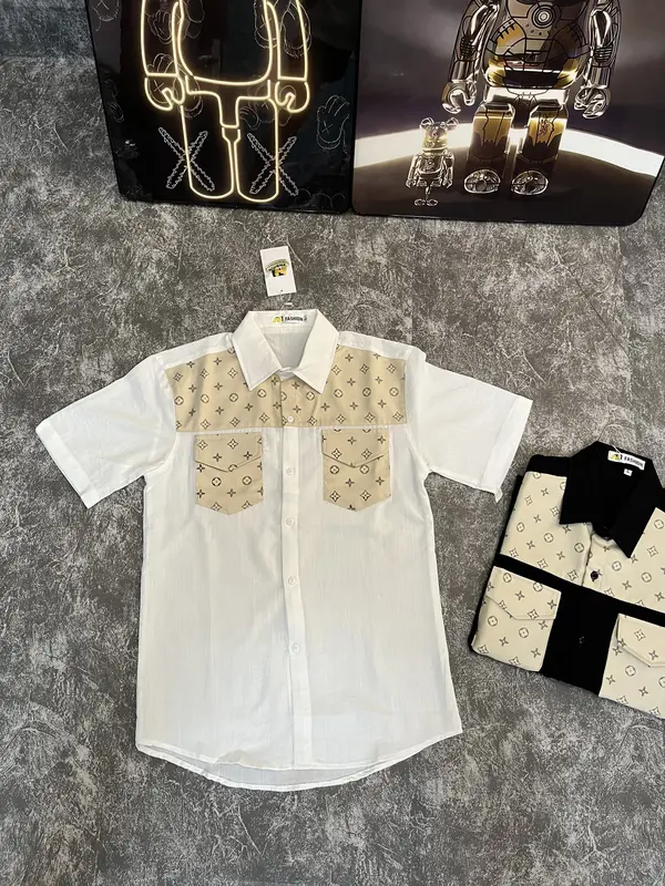 Áo sơ mi nam tay ngắn caro xanh đẹp sang trọng chất lụa  dày dặn thoáng mát mẫu mới hàng cao cấp_Minh Khang shop01 Menswear Có Cổ Shirt Kate 4