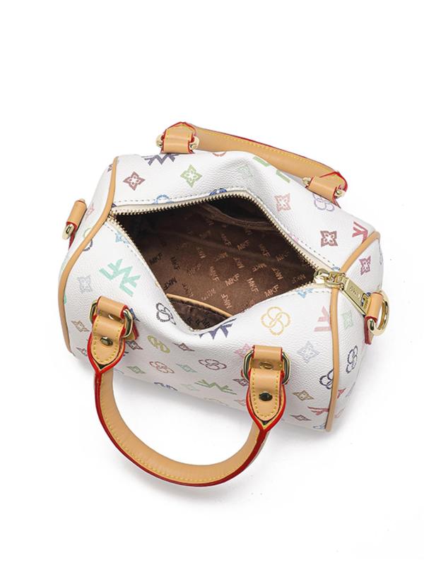 Women's Cute Colorful Handbag, Fashionable PVC Zipper Shoulder Bag for Daily Used, Casual Trendy Versatile High-quality Daily Commuting Bag 4