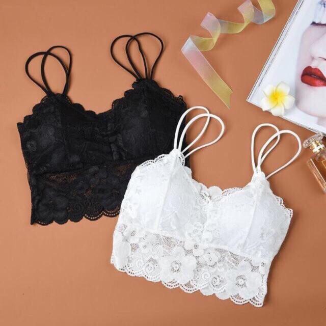 Áo Lót Bra Nữ Ren Hoa 2 Dây Chất Đẹp Women áo  bra  2  dây