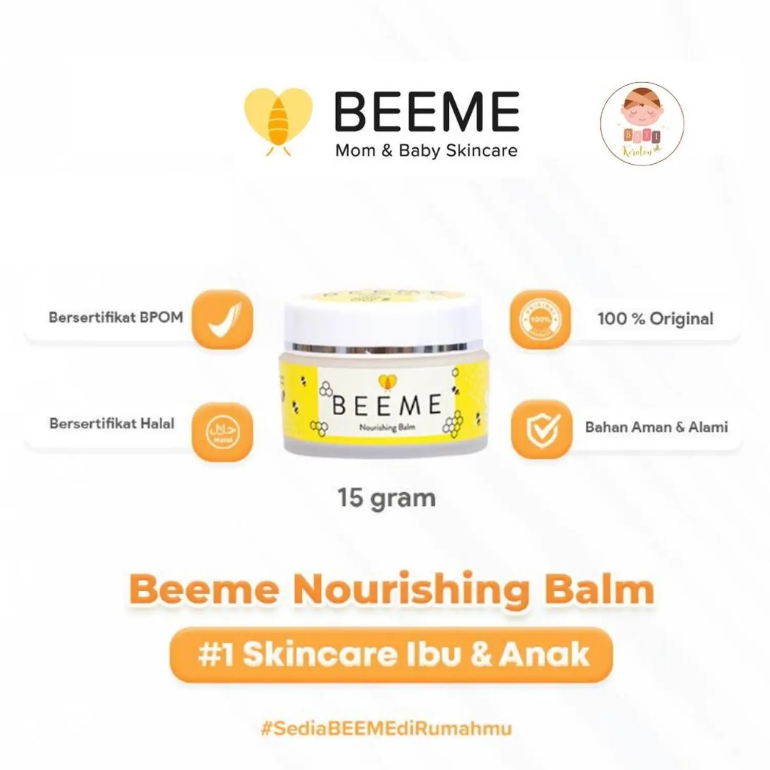 Beeme Nourishing Balm Skin Care Ibu dan Anak Pelembab Serbaguna Aman Untuk Kulit Bayi Wajah Bibir
