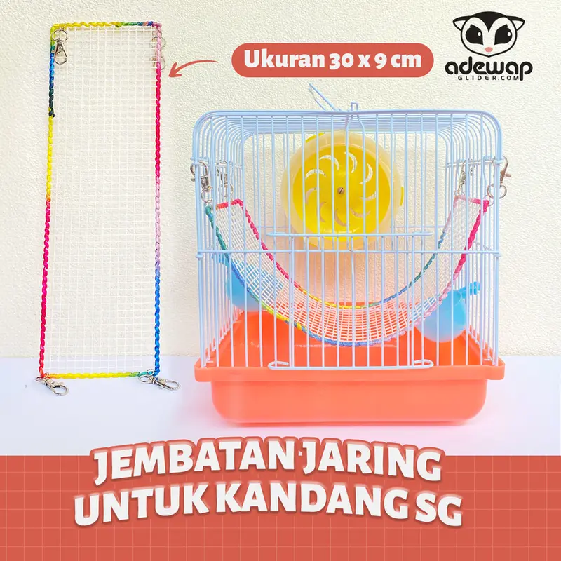 Jembatan Panjatan Hammock Jaring Mainan Hewan Sugar Glider Tupai 0