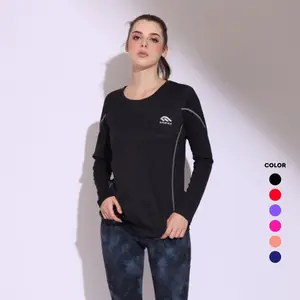 MANIAK Kaos Wanita Lengan Panjang Aerobic Senam Fitnes Nyaman Berpori Cepat Kering Sport (BMW 01 L/S)