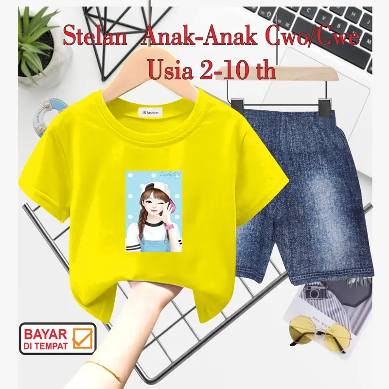 STELAN ANAK PEREMPUAN DIGITAL SABLON CEWEK TOPI 0