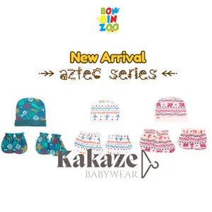 BONBINZOO - Topi Sarung Tangan Kaki Anak Bayi Newborn (AZTEC Series)