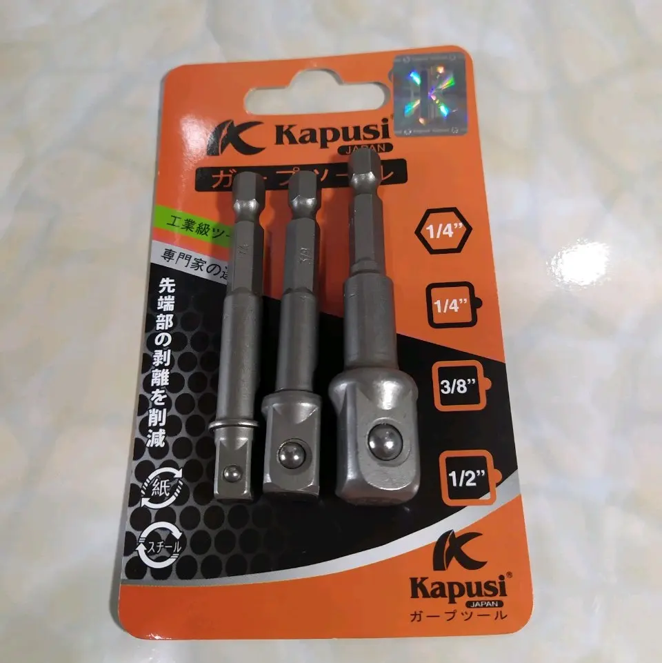 Bộ 3 đầu chuyển từ khoan pin sang bulong Kapusi