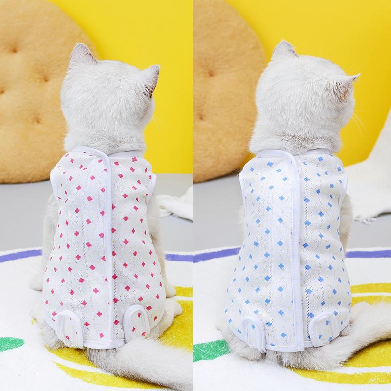Product Introduction of baju raya kucing real dog shoes bajulebarankucingcore cat gogglesPet Cat Neutering Suit Cat Postpartum Clothes Surgery Suit Anti-Lick Weaning Suit 23 Striped Cat Neutering Suit 1