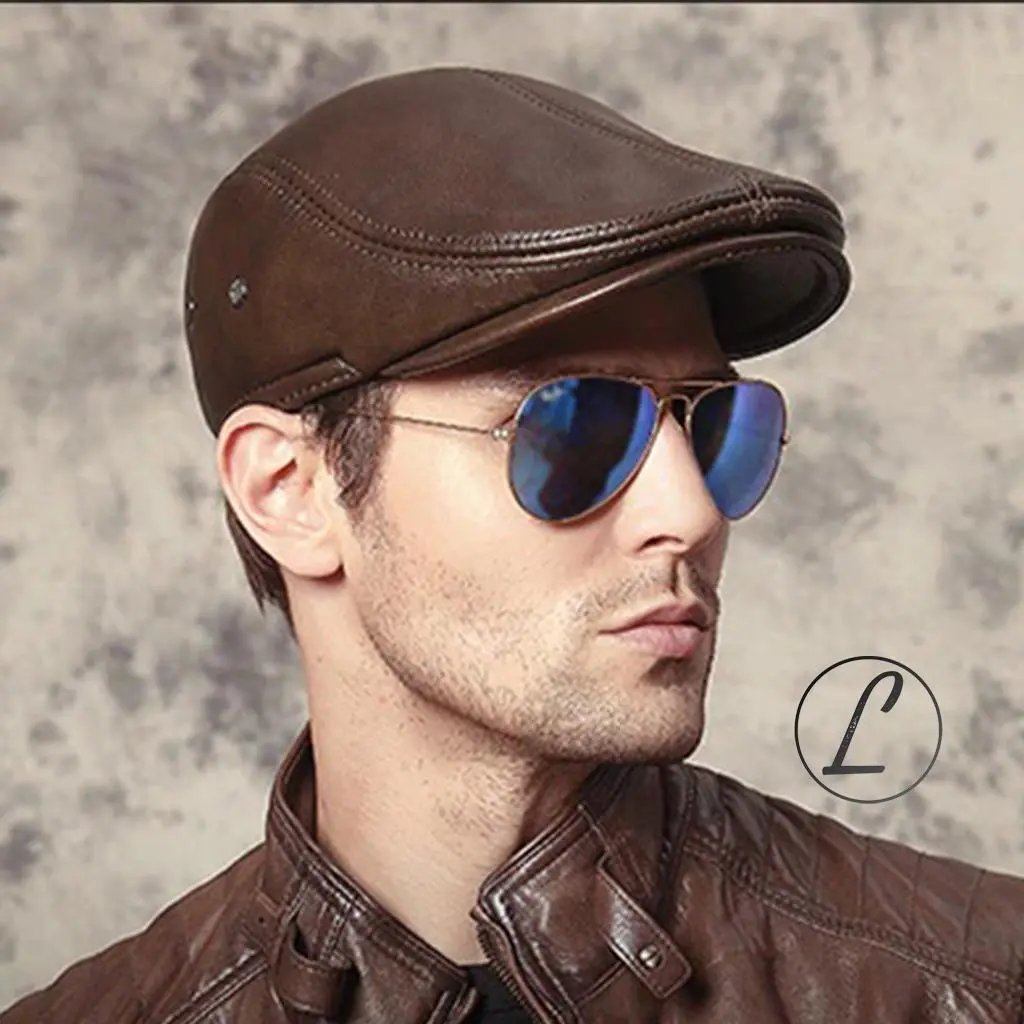 Topi Kulit Asli model PET Coklat Dewasa