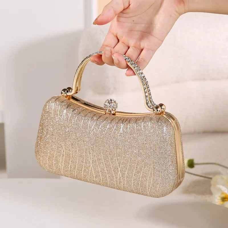 Túi xách nữ kim sa lấp lánh T72 xinh xắn - Túi cốp kim sa đi tiệc bling - Bag Kem 0