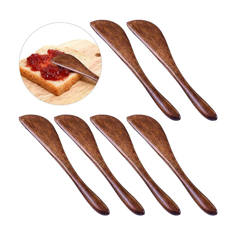 10 Pack Wooden Butter Knife, 6 Inch Condiment Knives Wood Super Handy Kitchen Utensils Jelly Spreader 1