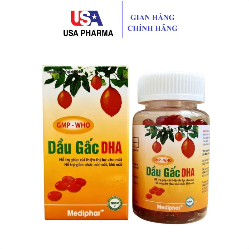 Viên uống Dầu Gấc DHA giúp cải thiện thị lực, giảm nhức mỏi mắt, khô mắt - Hộp 100 viên nang