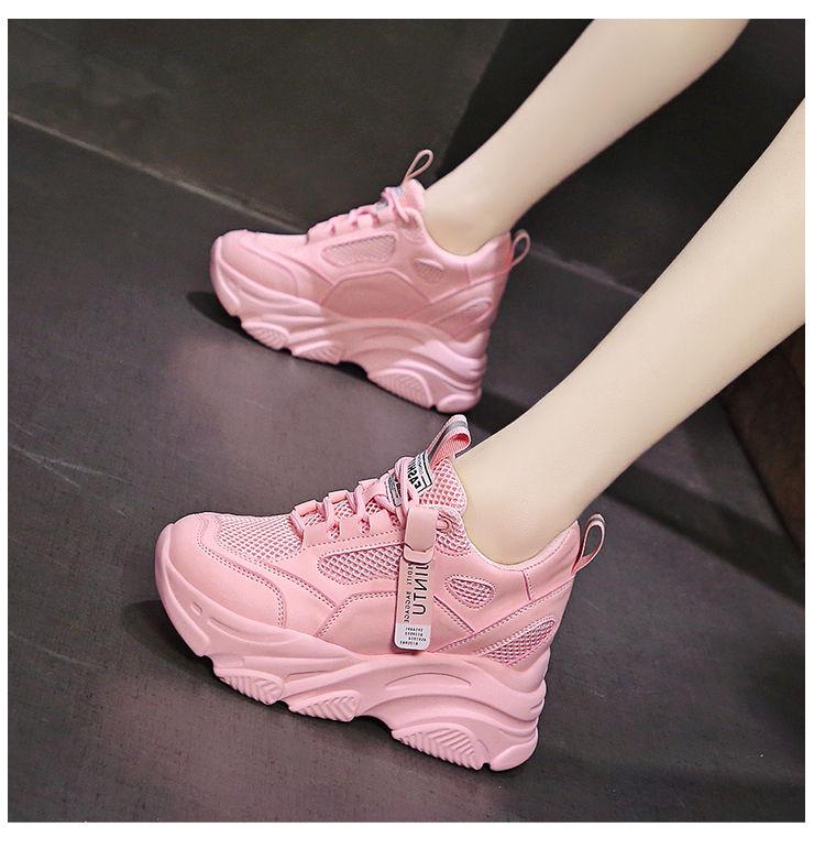 Product Introduction of Giày Lưới Thoáng Khí Cho Nữ, Giày Thể Thao Mới, Dad Shoes Đế, Giày Trắng Thường Ngày Đế Tăng Chiều Cao Mùa Lò Xo 2023 4