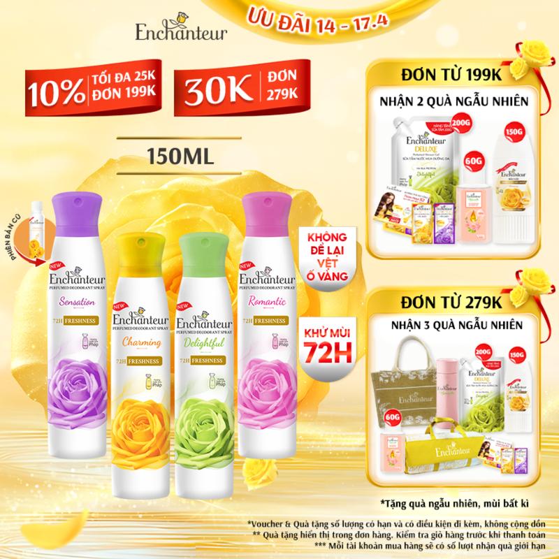 [ĐƠN 199K TẶNG 2 QUÀ] - Xịt Khử Mùi Enchanteur Charming/Delightful/Romantic/Magic 150ml