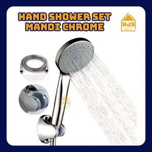 [HJS] Shower Mandi 3in1 Shower Head Set 5 Mode Simple Warna Silver / Hand Shower Silver  / 1 Set Kepala Shower / handshower / head shower