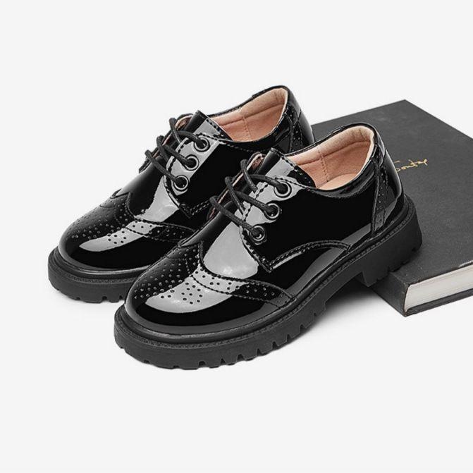 Sepatu pantofel formal anak laki-laki Glossy hitam 6