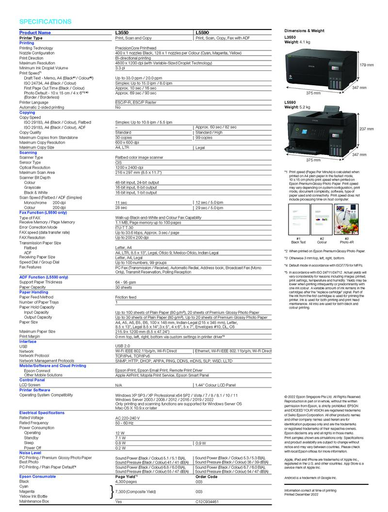 Product Introduction of EPSON A4 ECOTANK PRINTER L5590 | WIFI | ADF | PRINT | SCAN | COPY | FAX | INKTANK PRINTER 1