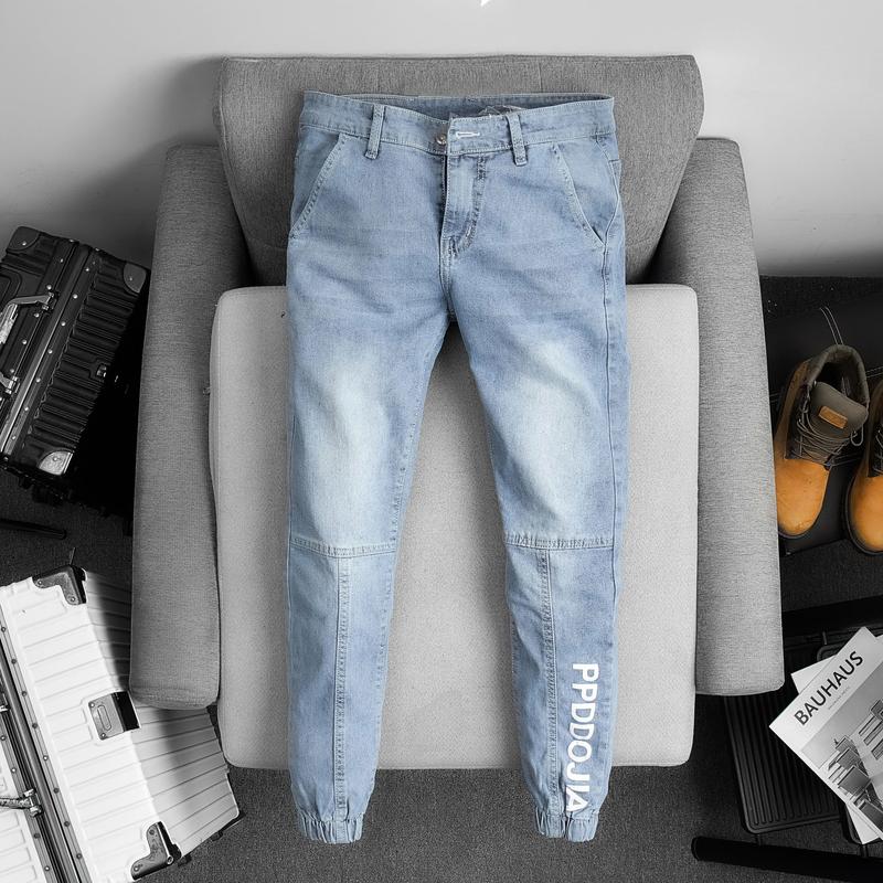 [ TSH ] - Mã Số QJN45 Quần Jean Nam Xanh Bo chân chất liệu jean bò denim co giãn nhẹ như hình,chuẩn from dáng,đủ size có nhiều mẫu mới Menswear Pants Có Túi