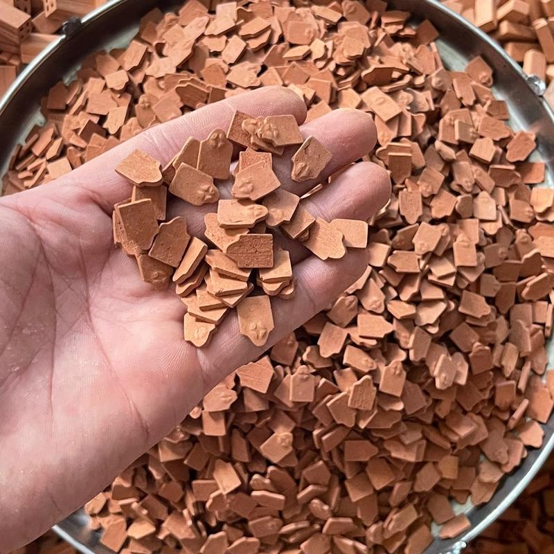 100viên Ngói Hoa Văn gạch đất sét nung xây mô hình tiểu cảnh