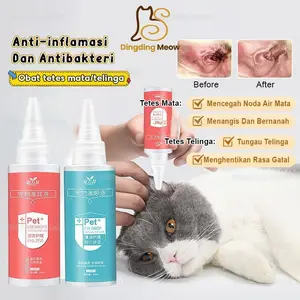 Tetes Mata Kucing Tetes Telinga Kucing Eye Drop Kucing Anjing Anti-bakteri Anti-tungau Kemerahan Gatal Pembengkakan Kotoran Telinga