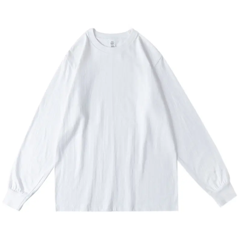Combed cotton 250g heavy cotton long-sleeved t-shirt solid color loose versatile top base t-shirt men and women the same T