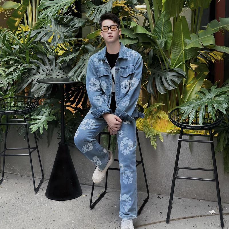 [QUẦN DENIM TEArsss] - QUẦN JEAN HỌA TIẾT PHUN SƠN HOA NAM THỜI TRANG UNISEX 7