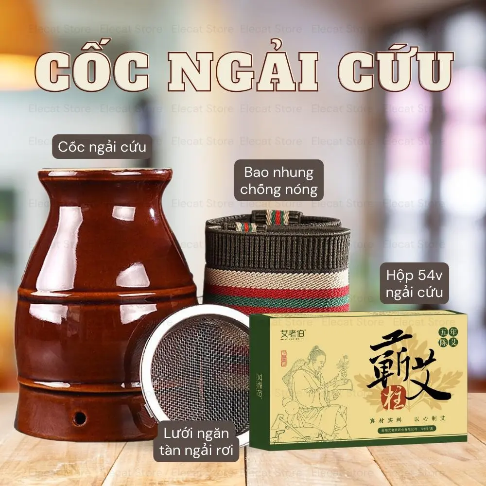 Cốc Xông Ngải Cứu Dùng Spa, Massage, Giác Hơi, Bài Trừ Độc Tố, Chấn Đả Thông Kinh Lạc - Cốc Chườm Nóng Phù dương