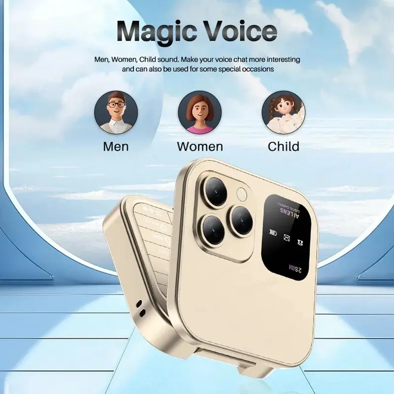 Mini Điện Thoại Di Động lật, Hàng mới về, SERVO I16Pro, Nhỏ và Có Thể Gập Lại, với Thẻ để Ghi lại, 2 Điện Thoại và Đài phát thanh, Kích thước nhỏ, Tương thích với C6N7 và Z4T6 0