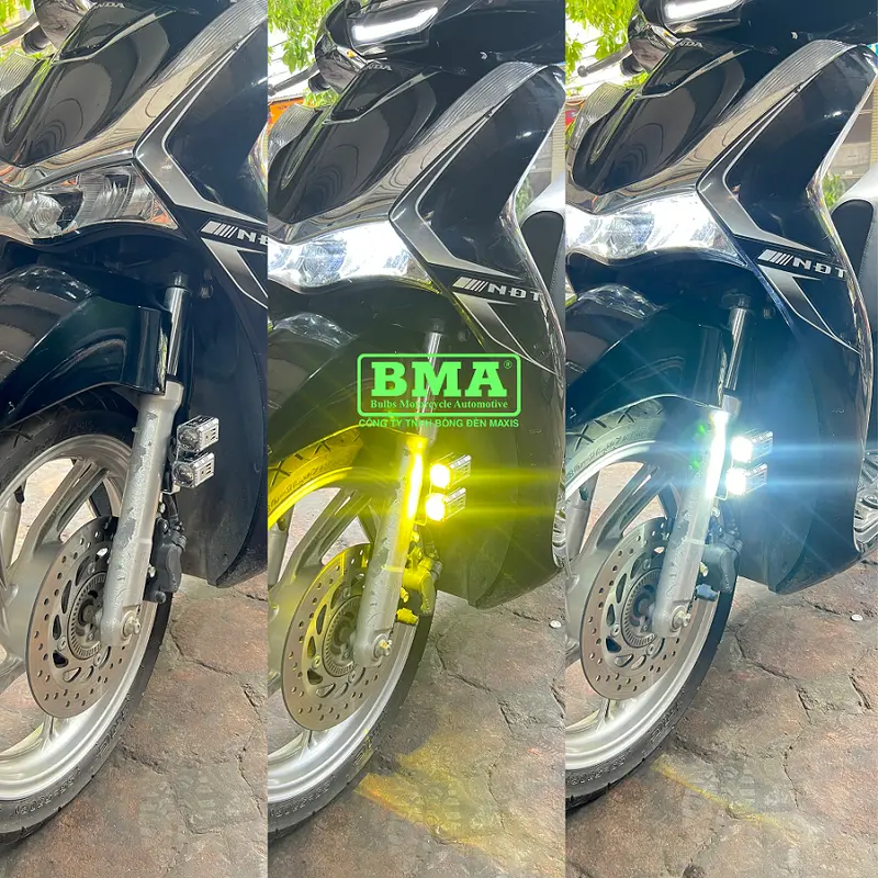 Đèn Trợ Sáng Bi Cầu Mini D1 BMA - 30W Lắp Xe Máy, ÔTô 12 24V Kim Loại, Chống Nước IP68, Cos Vàng Pha Trắng - Phụ Tùng 8