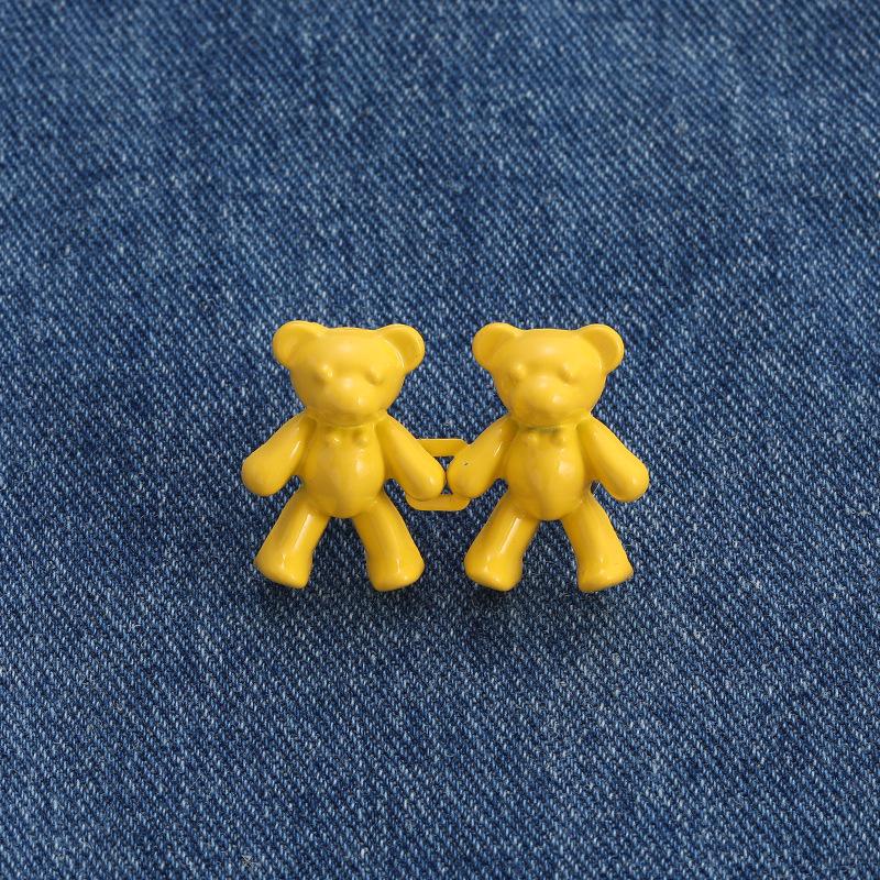 Product Introduction of 1Pair Nail-free Jeans Bear Waist Buckle Removable Closing Artifact Invisible Snap Button Tightening Waistband Button Adjustable 20