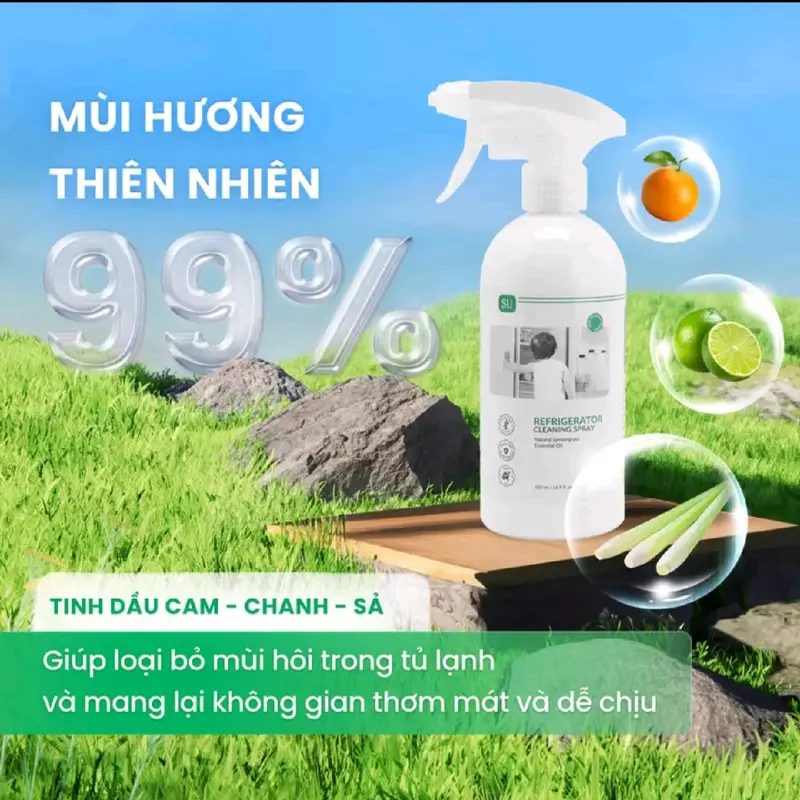 Chai Xịt Vệ Sinh Tủ Lạnh, Lò Vi Sóng SU X5 Cleaner 500ml Vệ Sinh Khử Mùi Khử Khuẩn Hiệu Quả - Công Nghệ Nano Bạc Châu Âu Xịt Vệ Sinh 1