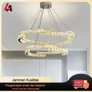 Lampu Kristal Gantung Ruang Tamu Dekorasi Lampu Hias Plafon Kristal Led Dekorasi  3 warna Mewah Gaya Lampu Gantung Minimalis Hias Nordik Modern