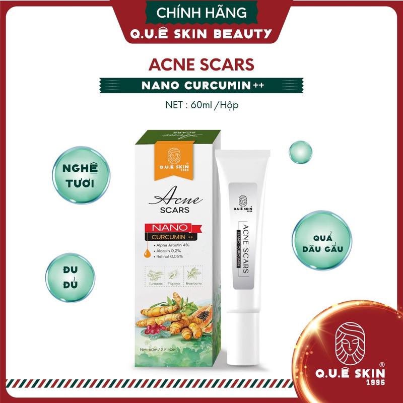 Kem Nghệ chấm Thâm hoặc mix kem đêm dưỡng sạm Sẹo rỗ, nám, tàn nhan điểm : tinh chất nghệ tươi, quả dâu gấu thương hiệu quê Skin 25gram kiểm soát lỗ chân lông ACNE SCARS  Skincare