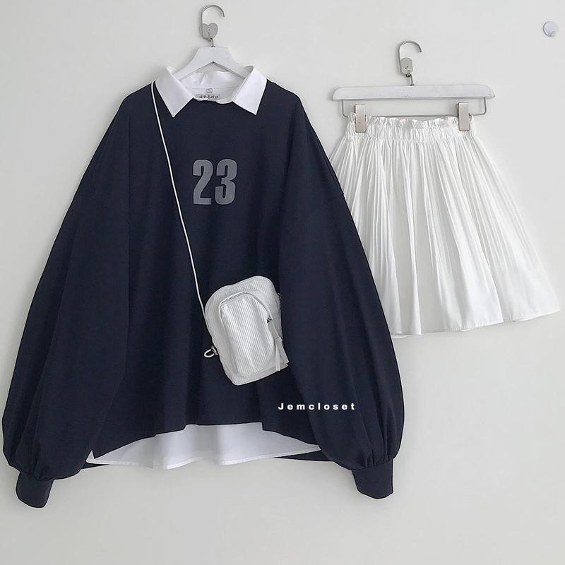 Áo Thun Nữ Tay Dài JEM CLOSET Áo Phông Nữ Form Rộng TWENTY Chất Cotton Mềm Mịn Phong Cách Unisex Lên Form Cực Xinh 1894