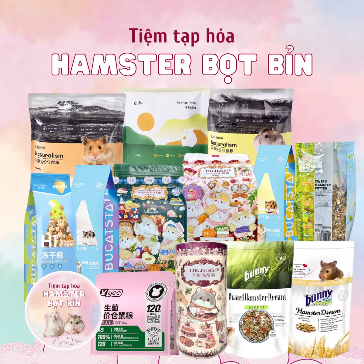 Thức ăn chiết hãng Getzoo, DK Jessi, Tafit, H1 Bucatstate, H2 Bucatstate, Yee, Bunny Nature, thức ăn cho hamster 100g