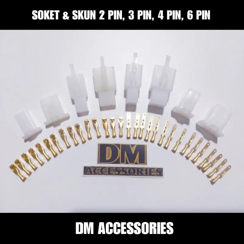 SEPASANG SOKET & SKUN 2 PIN / 3 PIN / 4 PIN / 6 PIN - Shop | Tokopedia