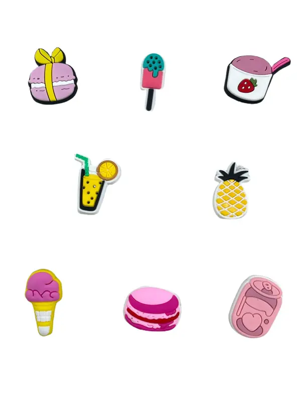 Cute Ice Cream Design Shoe Charm, Fashionable Shoes Decorations for Women & Girls, Shoes Accessories for Beach Vacation Birthday Holiday Gift 8