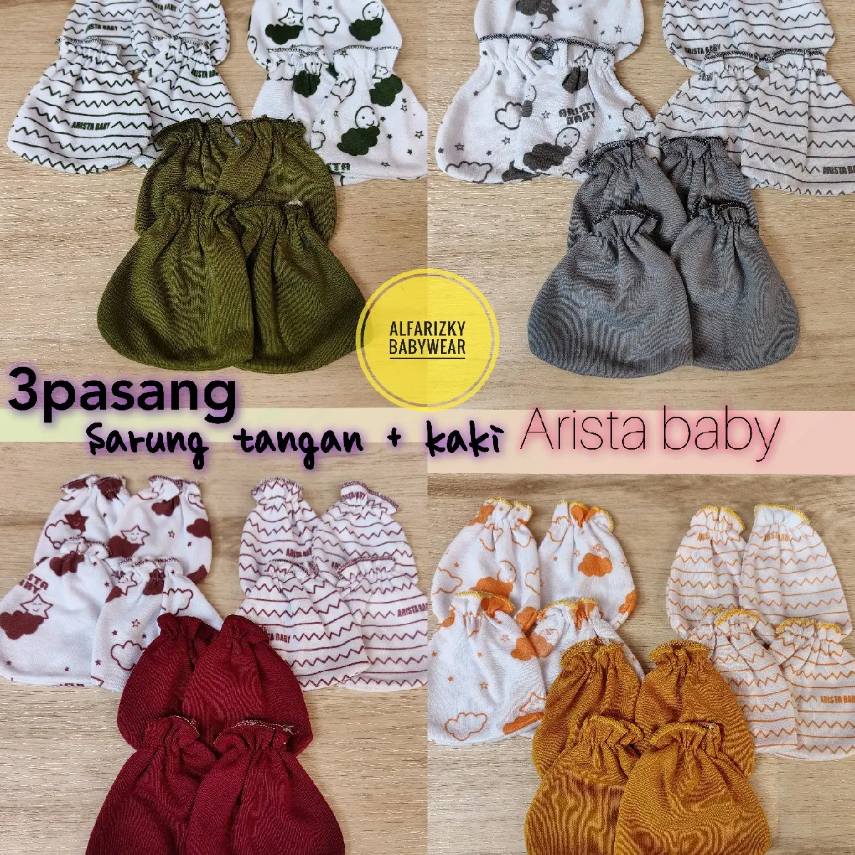 3Set/3pasang sarung tangan&kaki Aristababy