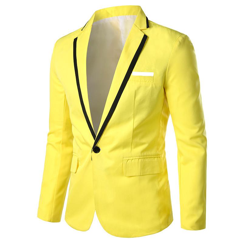 Foreign Trade Men's Small Suit European and American Size Contrast Color Fit Non-Ironing Casual Men's Clothing Suit Jacket Batch 6