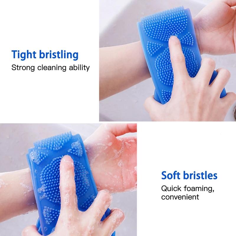 Product Introduction of Body Silicone Brush Scrub Body Exfoliating Sponge Brush Bathroom Shower Back Brush Bath Scrub Clean Tool Stain Removal Bath Belt 24
