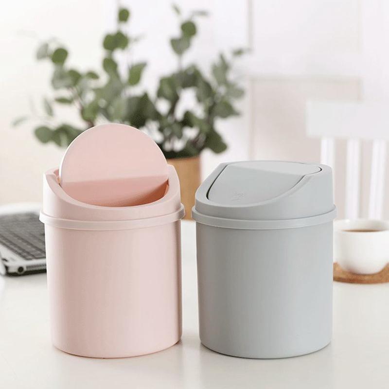 Product Introduction of Mini Desktop Bin Small Trash Can Tube With Cover Bedroom Trash Can Garbage Can Clean Workspace Storage Box Home Desk 17