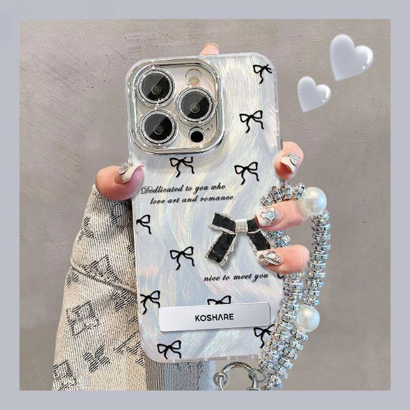 Ốp Điện Thoại Hình Búp Bê Thiết Kế Hình Nơ, Tương Thích Với iPhone 17, 16, 15, 14, 13, 12, 11, Pro Max, XR, X, XS Max, 16, 15, 14 Plus, X, XR, XS Max, 8, 7 Plus, Ốp Lưng Chống Sốc, Phim Ống Kính Tích Hợp