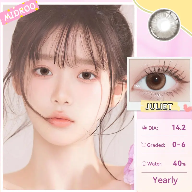[Mua 1 Tặng 4] Midroo Lens 0-6 Độ Snowball Kính áp Tròng 14.2 Lens Cận Mắt 1 Năm kèm bộ trang điểm 4