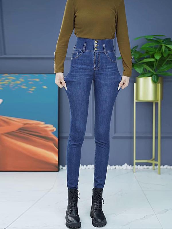 Quần Jean Skinny Nữ Dáng Ôm Lưng Siêu Cao Basic 3 Khuy Q1618 9