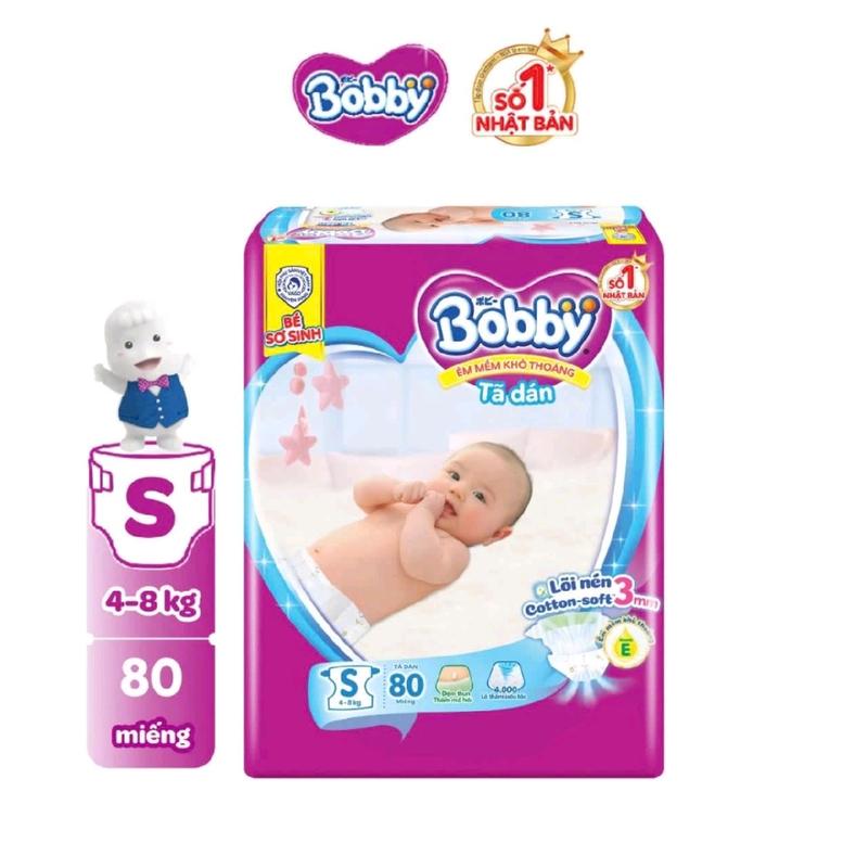 BỈM/TÃ DÁN BOBBY S80/M76/L68/XL62/XXL56 CHO BÉ