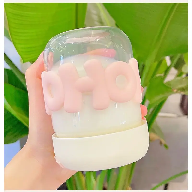 B ( B140 ) GELAS MINUM KACA HOHO TUMBLER KACA AESTHETIC CUP KACA SIMPLE ELEGAN NO DUS 2