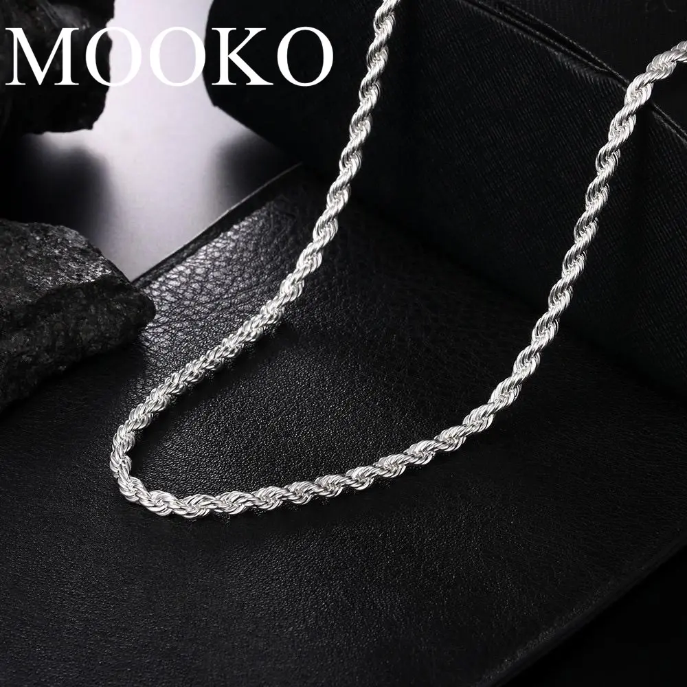 Stainless Steel Twist Chain Necklace Fashion Accessories Unisex With FREE Box