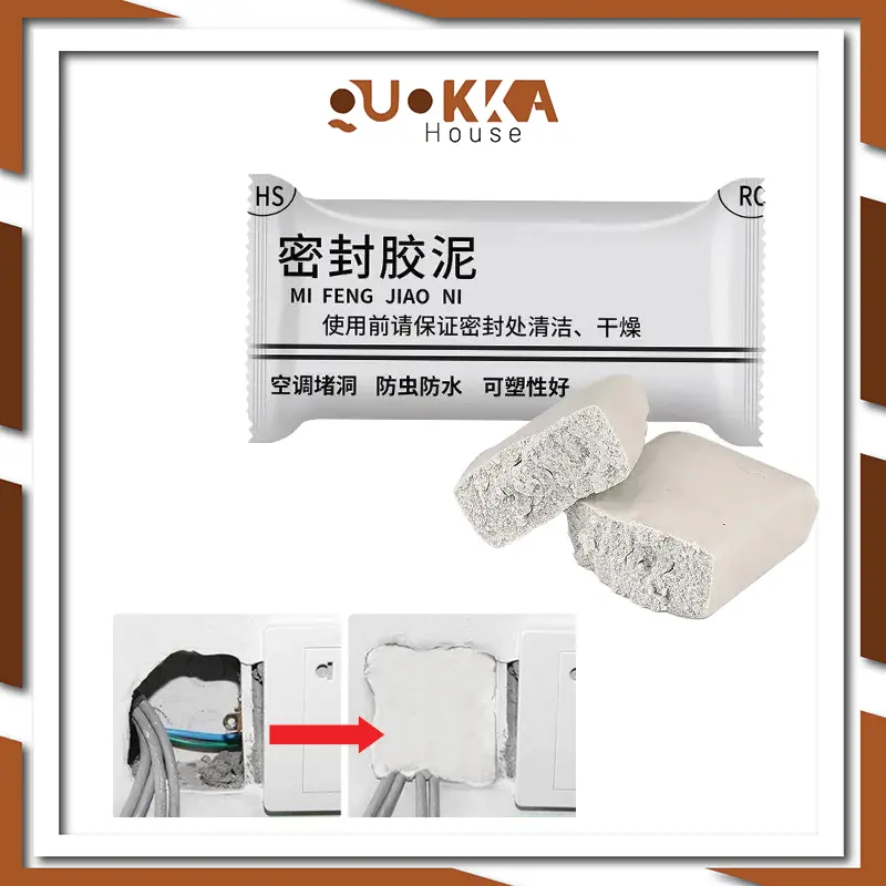 QUOKKA Wall Hole Sealing Glue Household Mud Sealant Waterproof Cement Glue Repair Sewer Pipe Plastic Rubber Air Conditioning House Office Use Convenient and user friendly Hardware