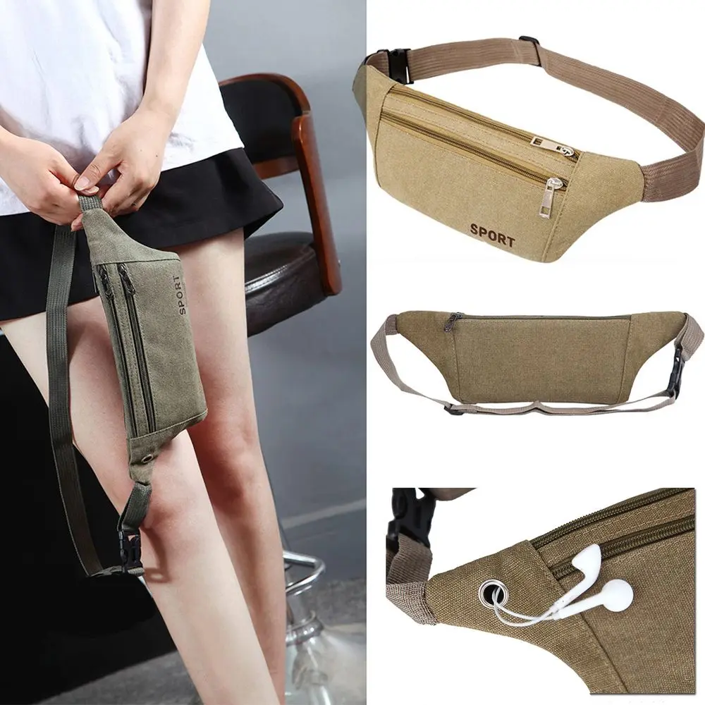 Women's Fashion Storage Bag Men's Pouch Hip Purse Waist Packs Canvas Belt Bags Fanny Pack