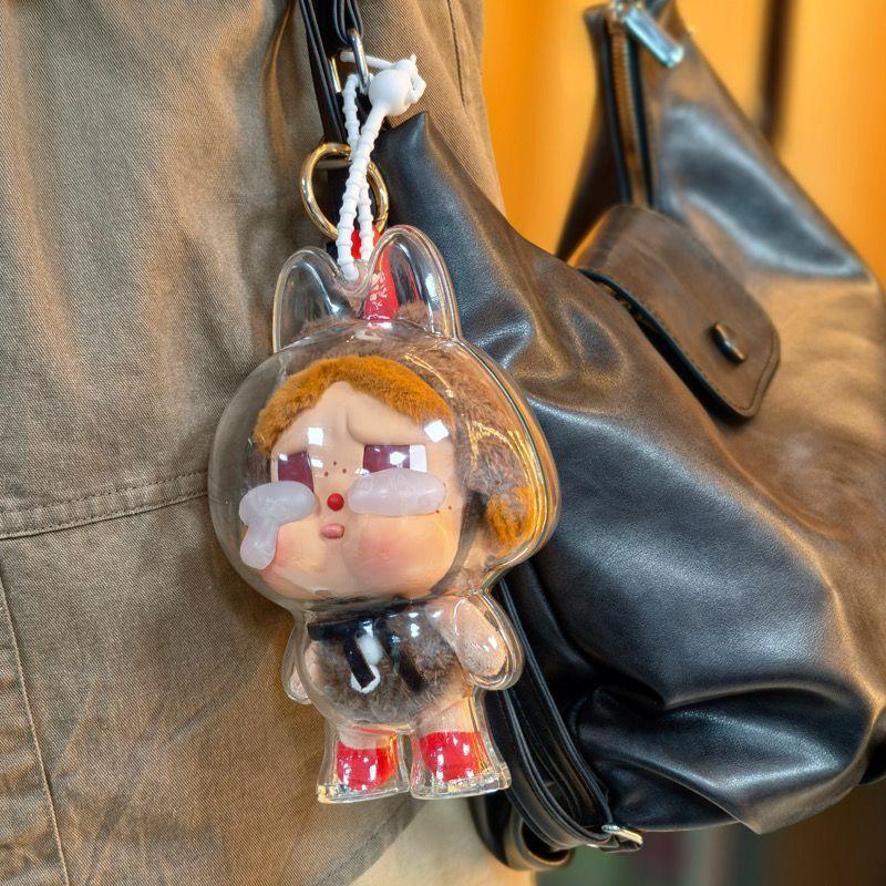 Product Introduction of 2025 Crybaby crying baby vinyl transparent protective case dust baby clothes protective cover bubble Matt high quality PC material 5