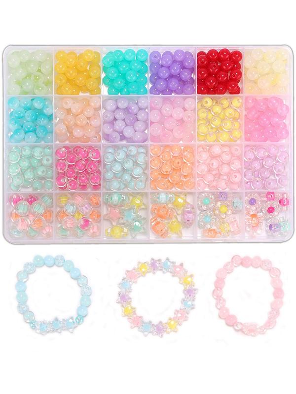 Boho Style Plain Color & Letter Design Clay Bead for Girls, 1 Box Trendy Multicolor Beads for Necklace & Bracelet Making, Chic Diy Material for Jewelry Making As Gifts, Vintage Jewelry 2